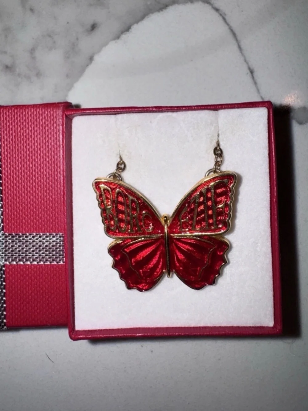 Gorgeous brand name Borgezie, butterfly enamel necklaces